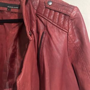 Wilsons red female geniune leather jacket